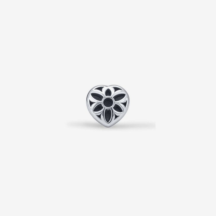 ES-HRT-ROS-STUD GOOD ART HLYWD Rosette Heart Stud Earring - Sterling Silver - 3