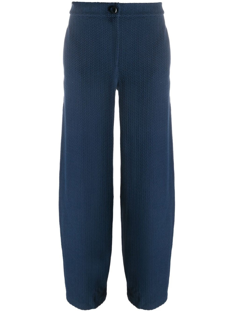 chevron-jacquard mid-rise trousers 1