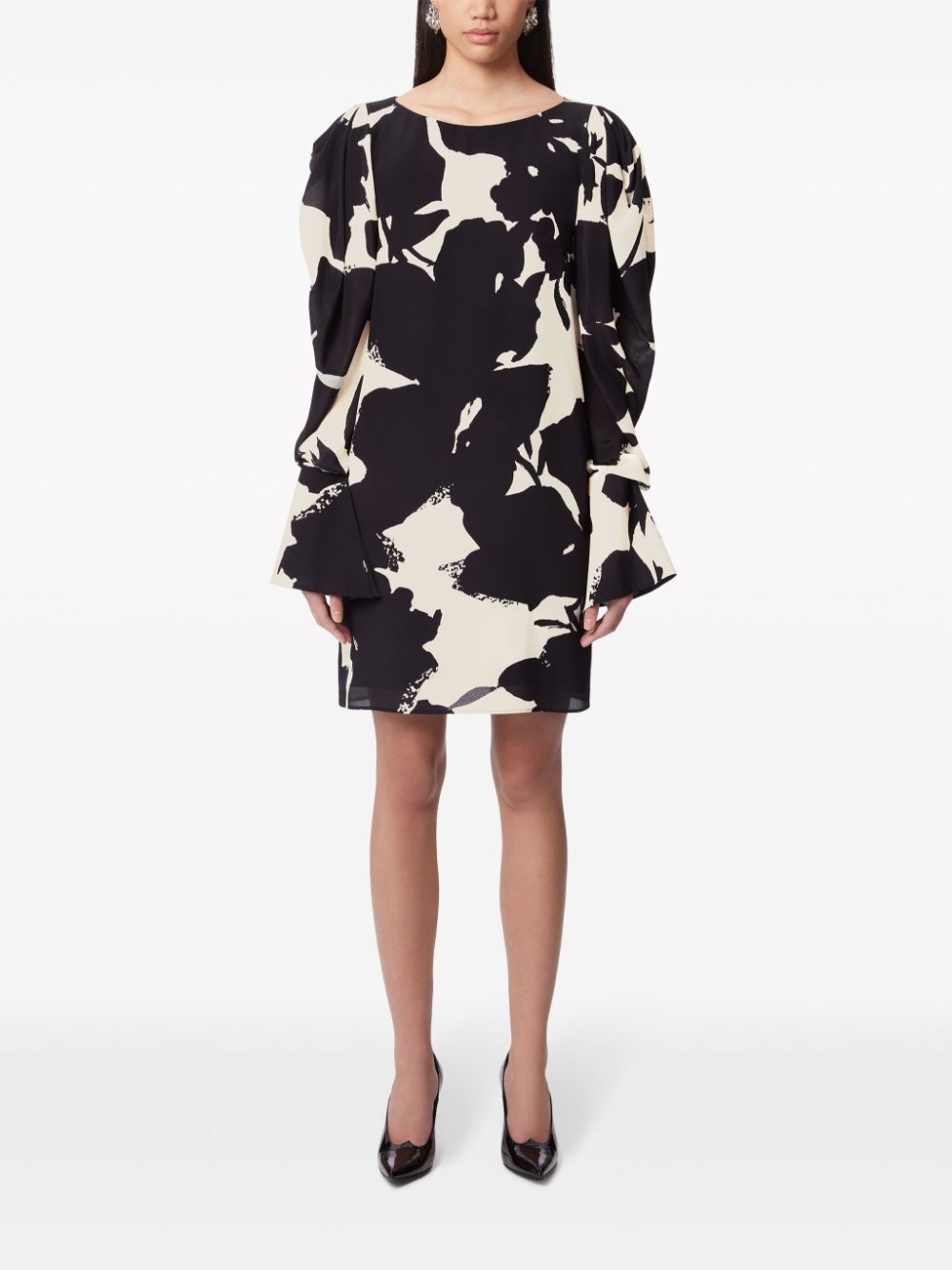 abstract-print silk-twill dress - 2
