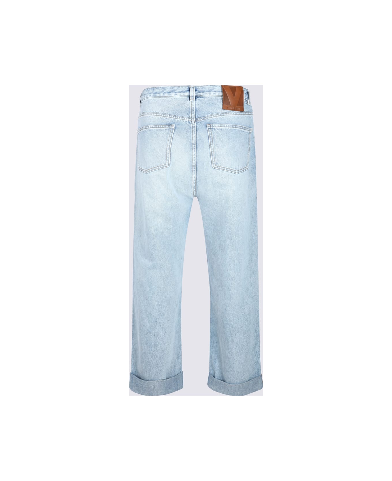 Light Blue Cotton Jeans - 2