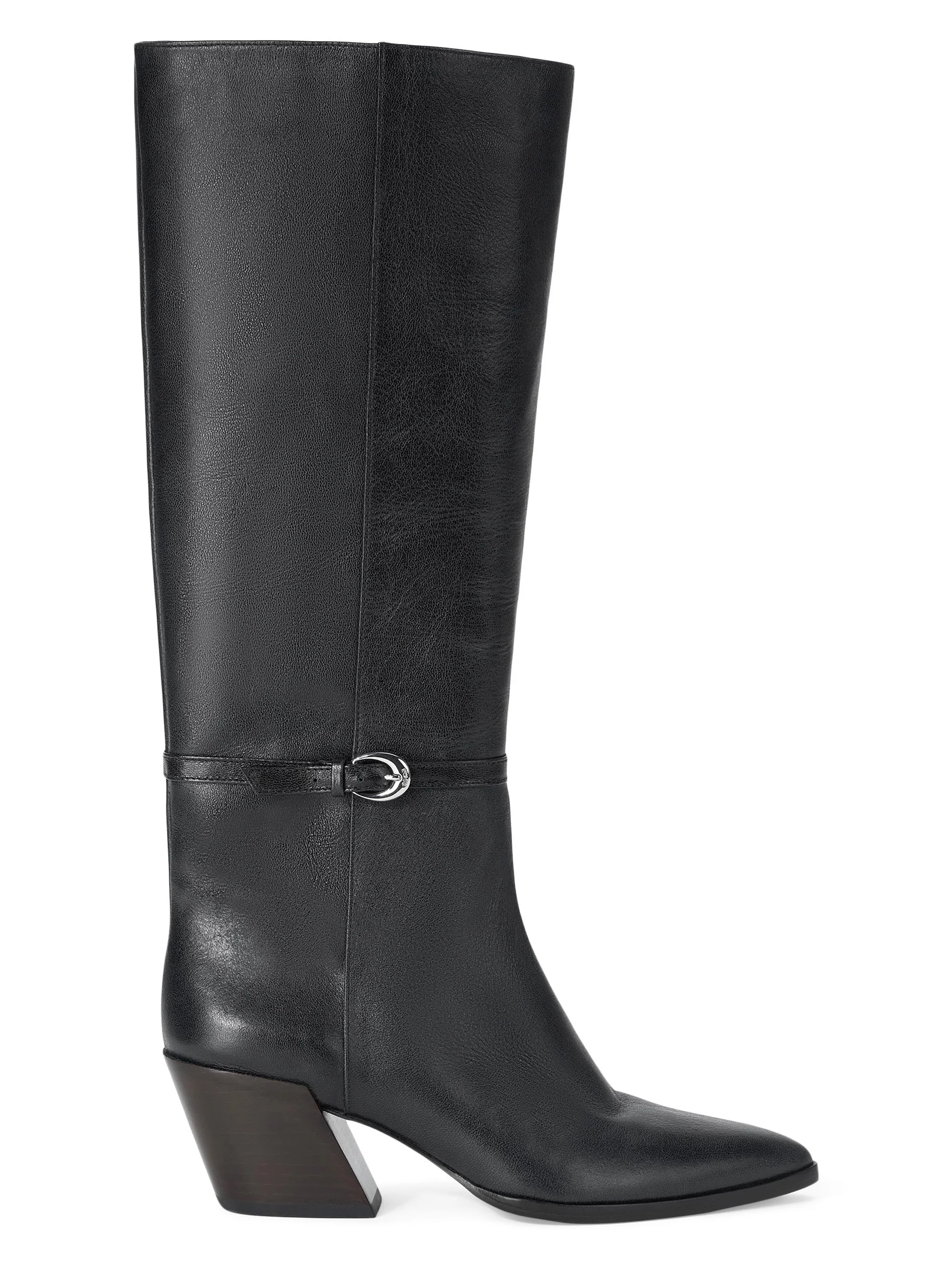 Women's Austen 50MM Buckle-Detail Leather Boots - Black - 1