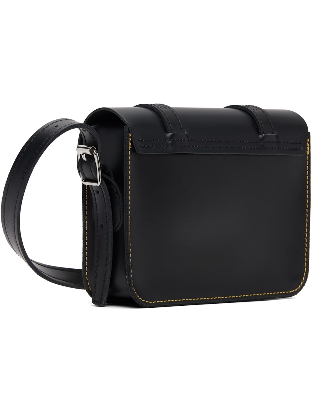 Black 7 Inch Leather Crossbody Bag - 3