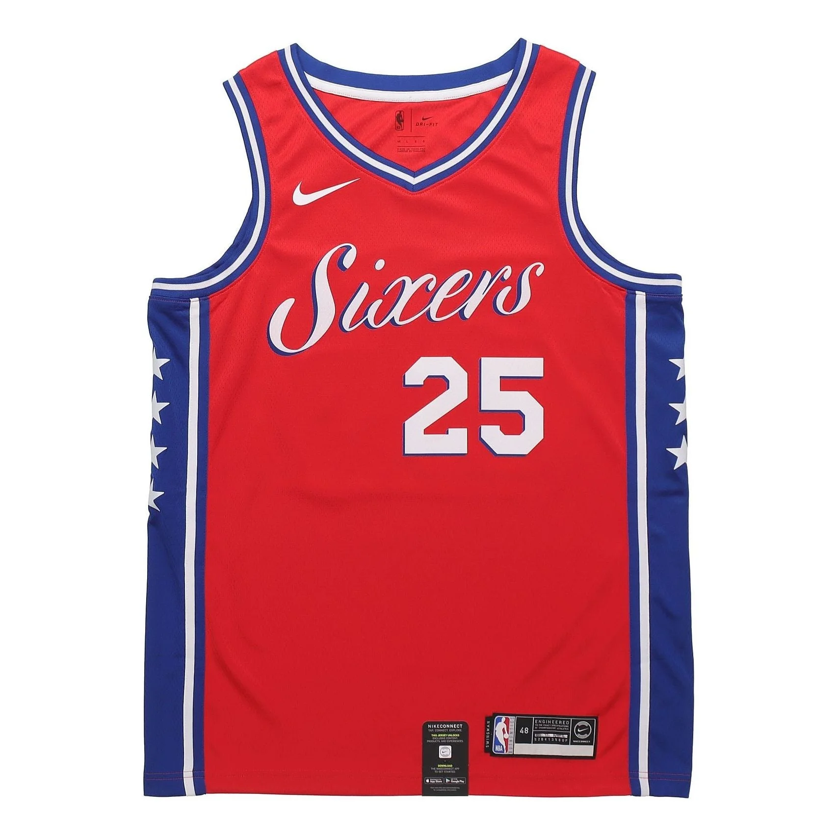 Nike NBA 76ers Ben Simmons Basketball Jersey Philadelphia 76ers Red 877219-658 - 1