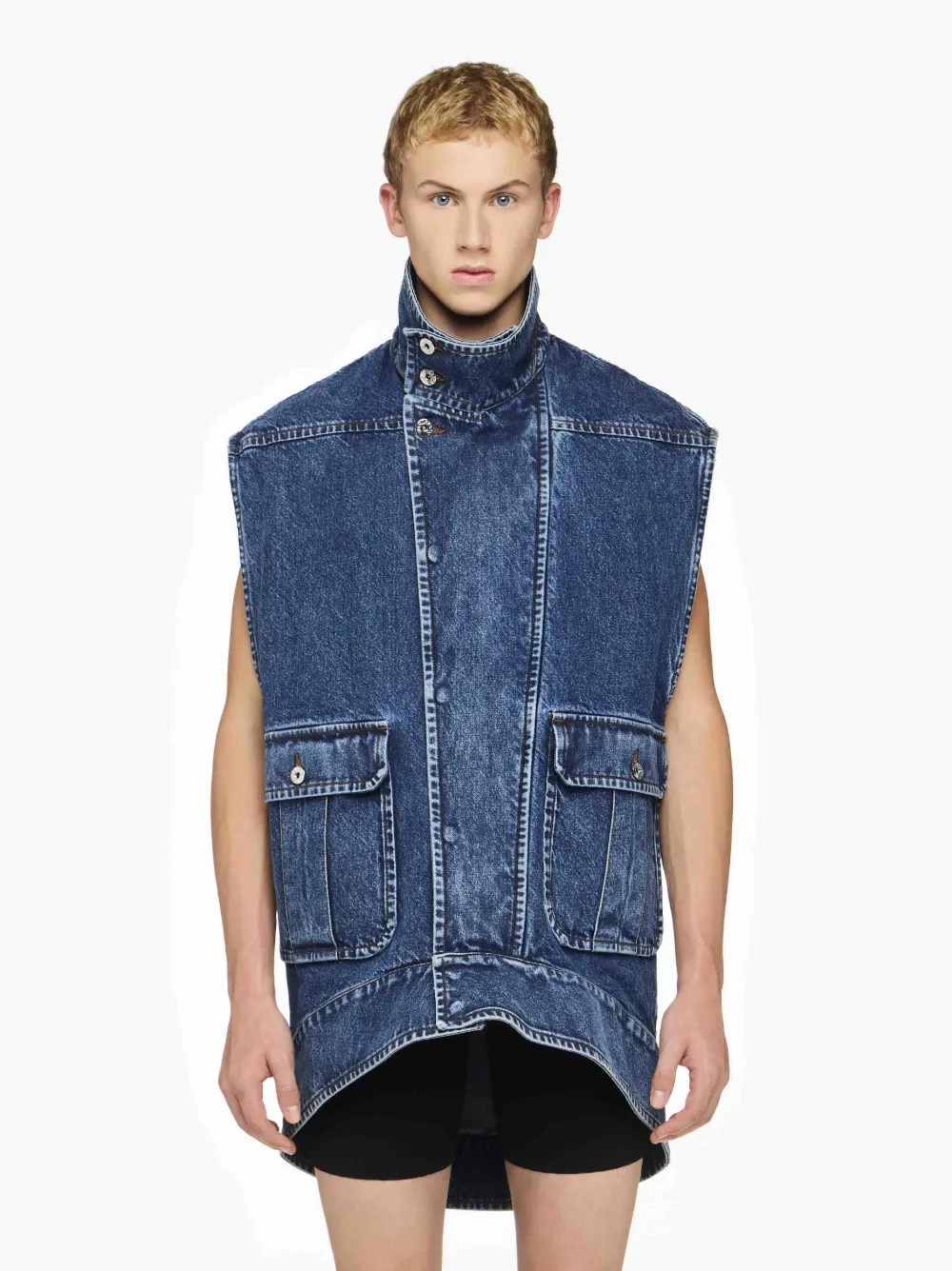 OVERSIZED SLEEVELESS HIGH NECK JACKET - 2