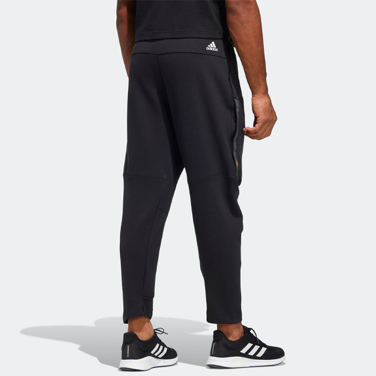 Men's adidas Solid Color Straight Casual Sports Pants/Trousers/Joggers Black HE9894 - 3