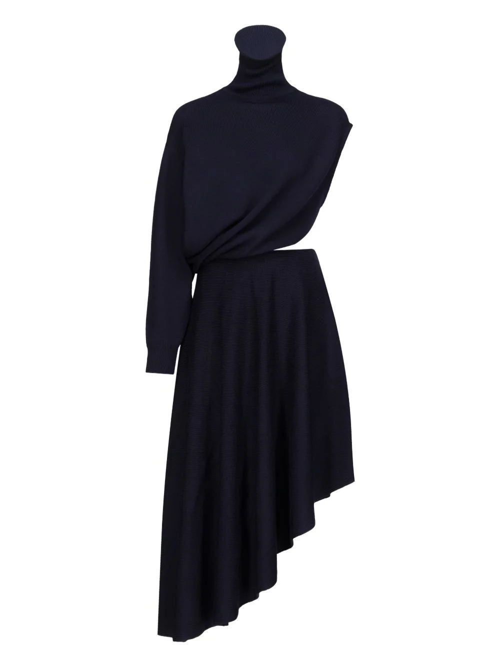 cut-out roll-neck mini dress - 1