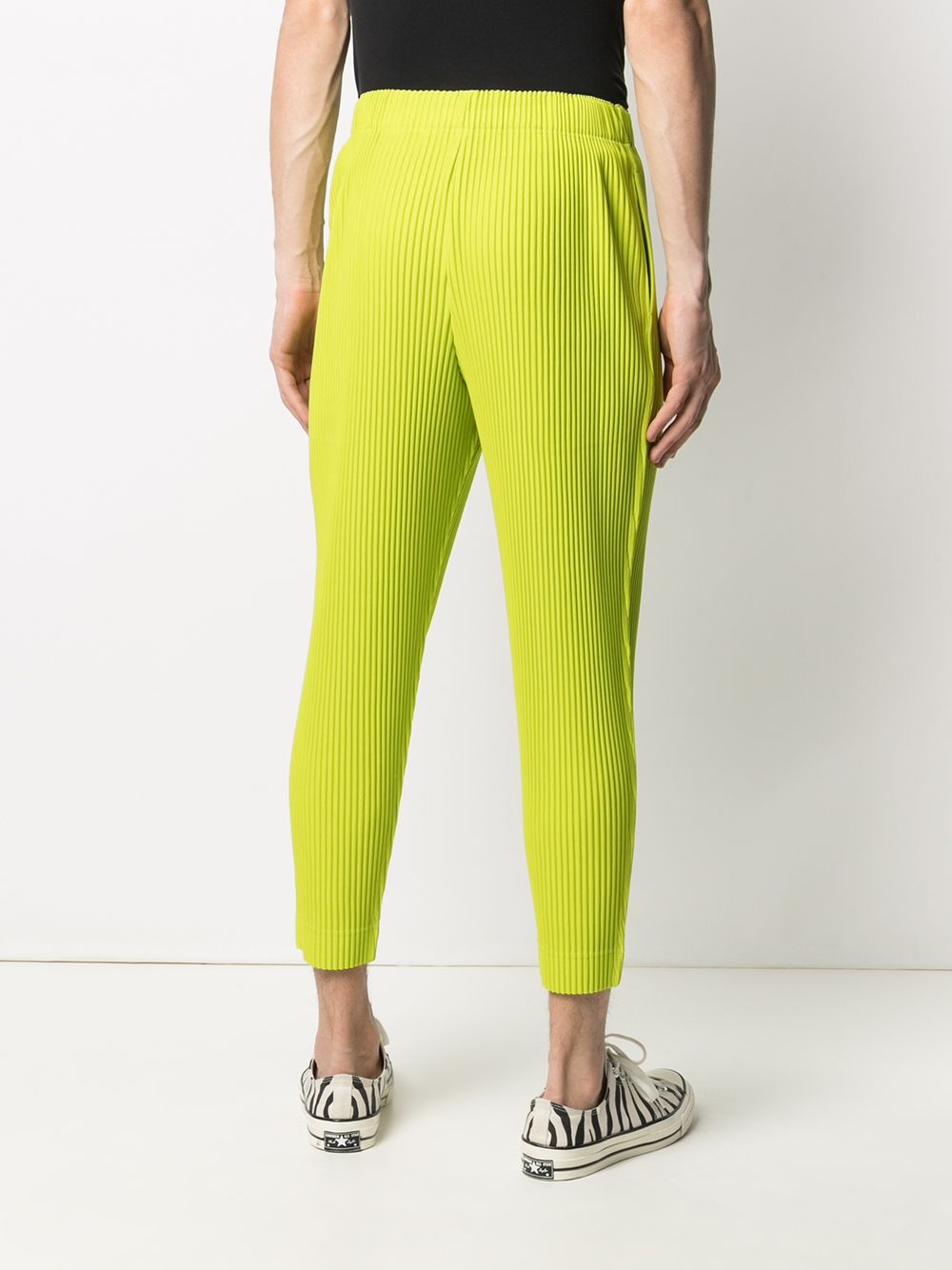 plissé slip-on cropped trousers - 4