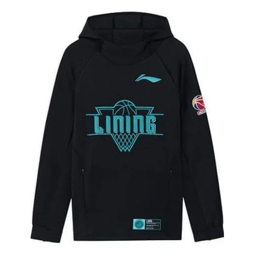 Li-Ning CBA Basketball Series Alphabet Printing Hoodie 'Black' AWDR709-2 - 1