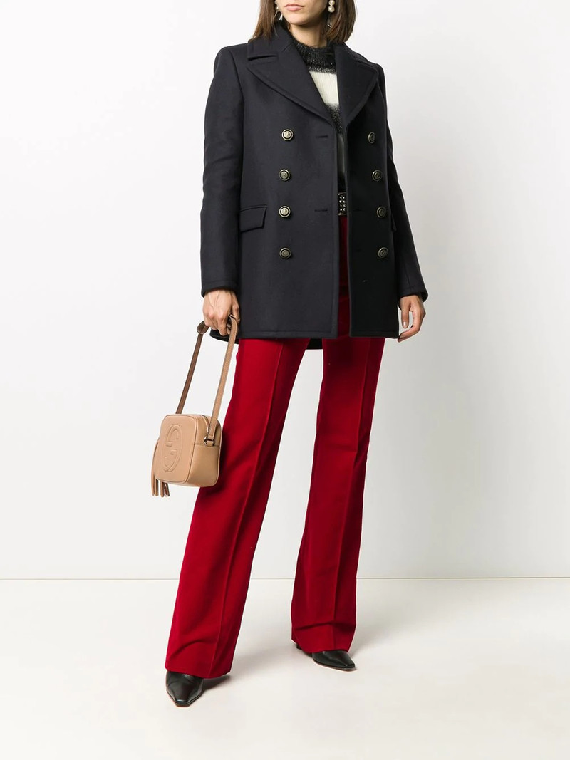 SAINT LAURENT Cotton-corduroy flared pants outlook