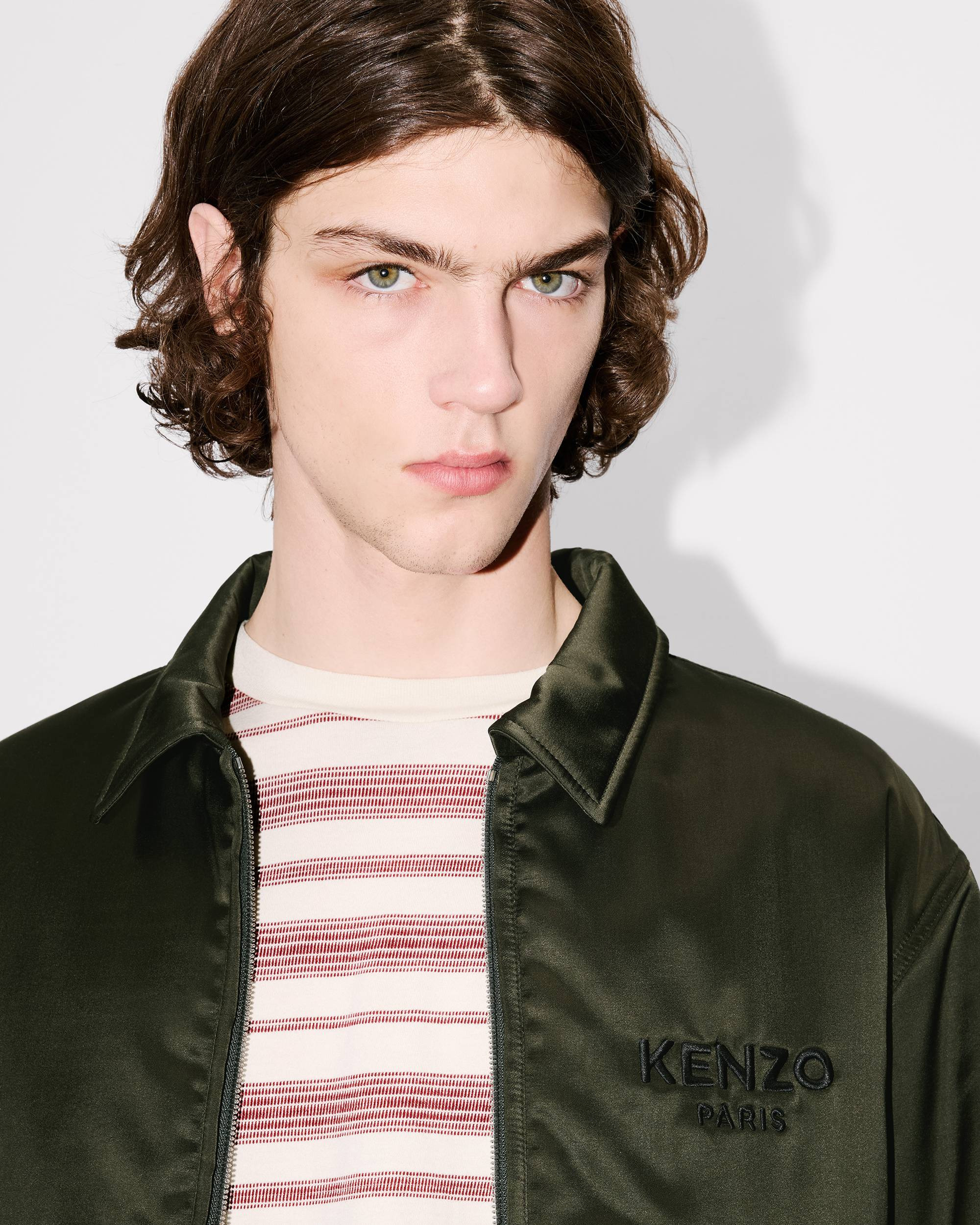 'Boke Flower' padded blouson in mixed satin - 6
