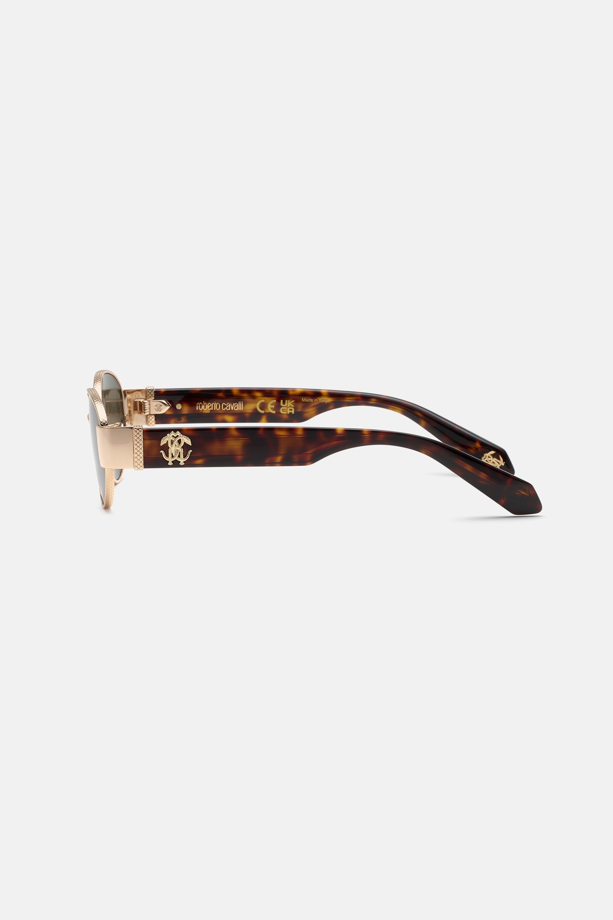 Sunglasses with snakeskin effect metal trim - 4