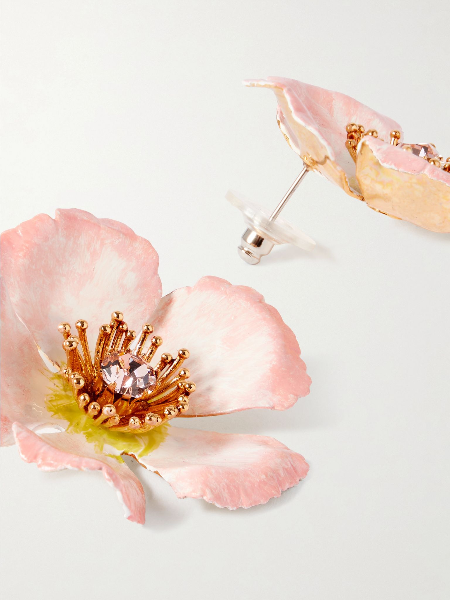 Debre gold-plated crystal earrings Baby pink - 3