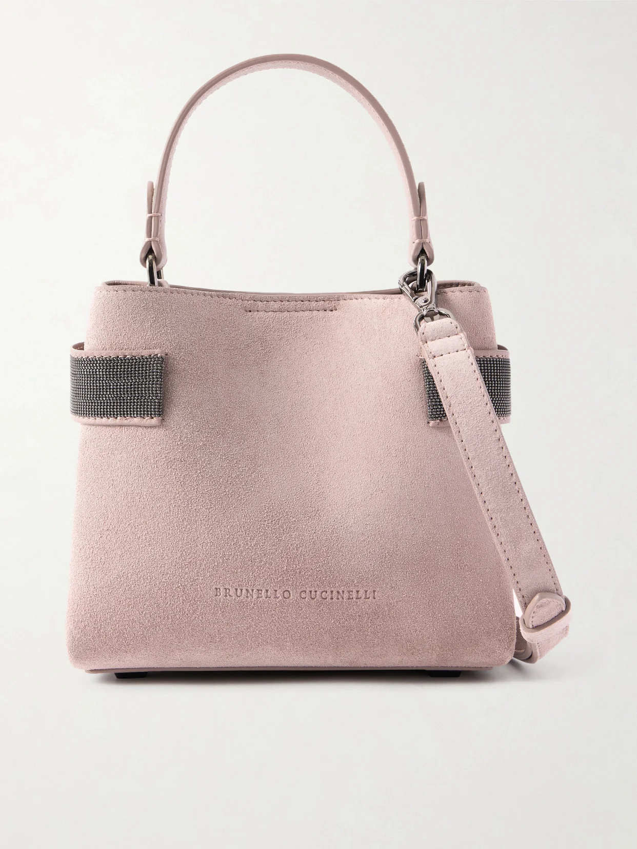Bead-detailed Suede Shoulder Bag - 1
