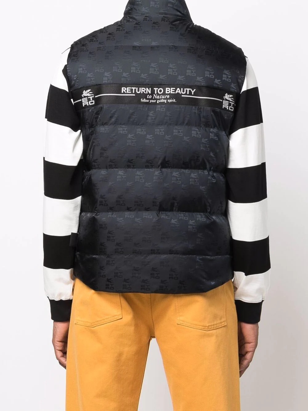 logo-print puffer vest - 4