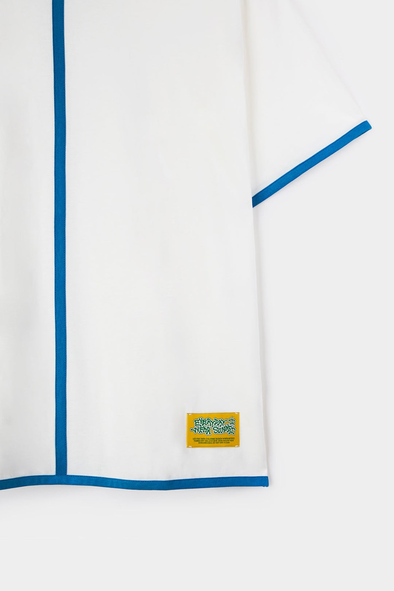 CLASSIC T-SHIRT WITH PROFILE / white & dark navy 4