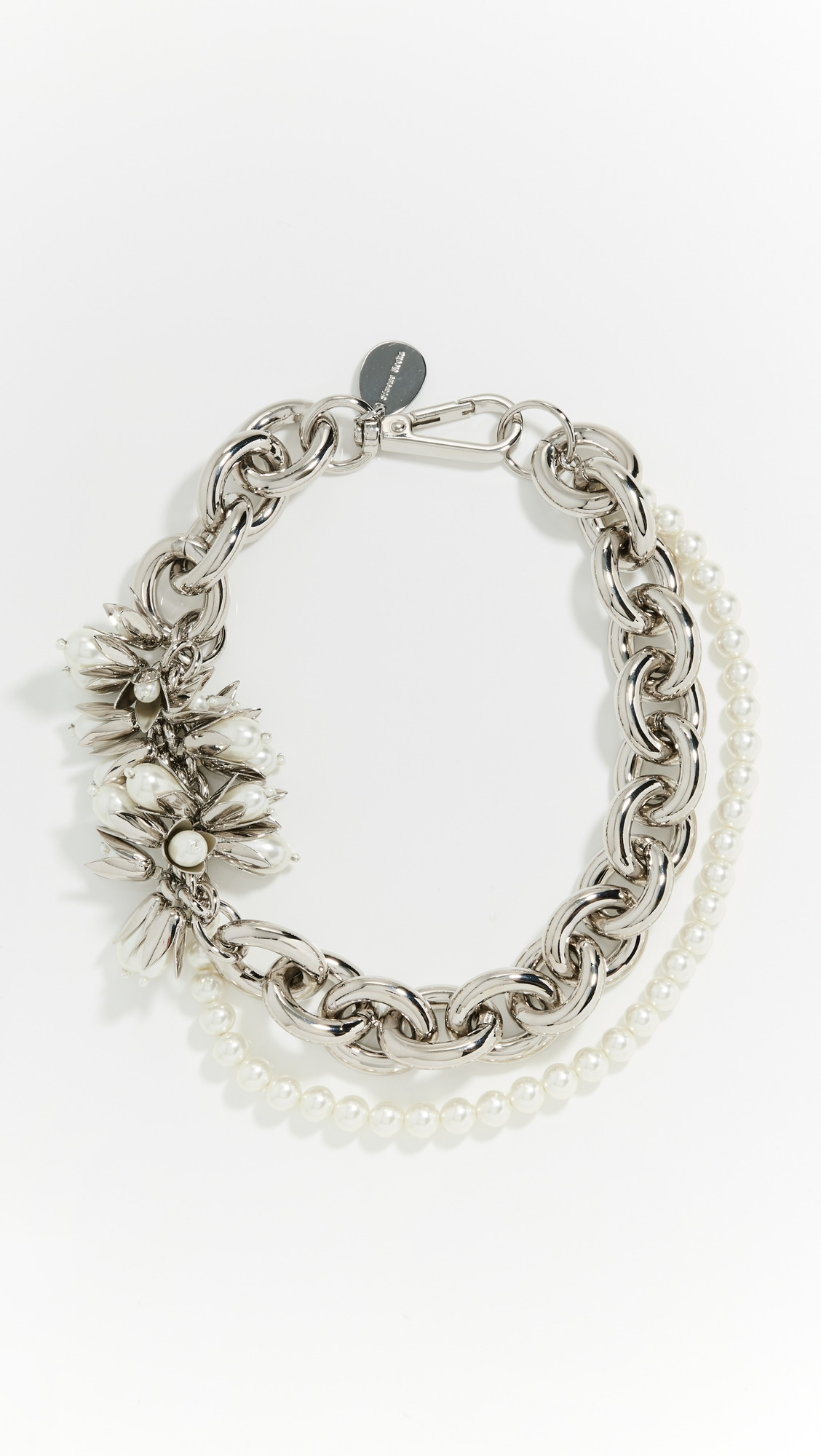 Pearl Flower Cluster Chain Necklace - 1