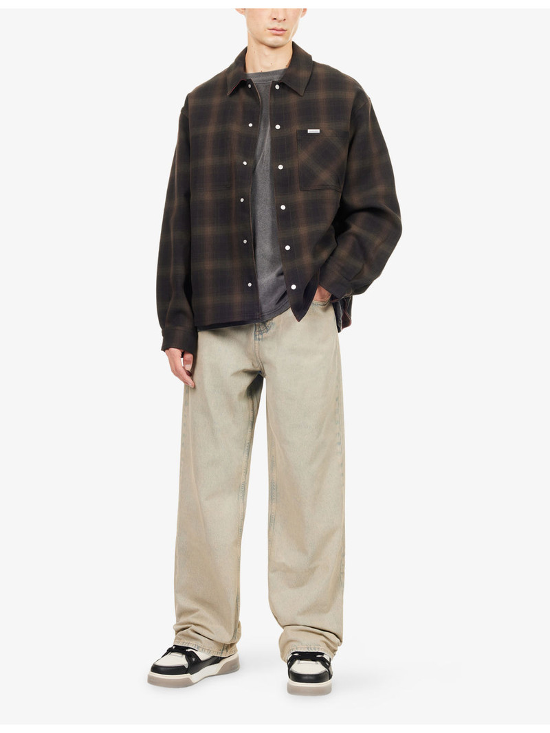 REPRESENT Bonded Reversible Check-Print Cotton Shirt outlook