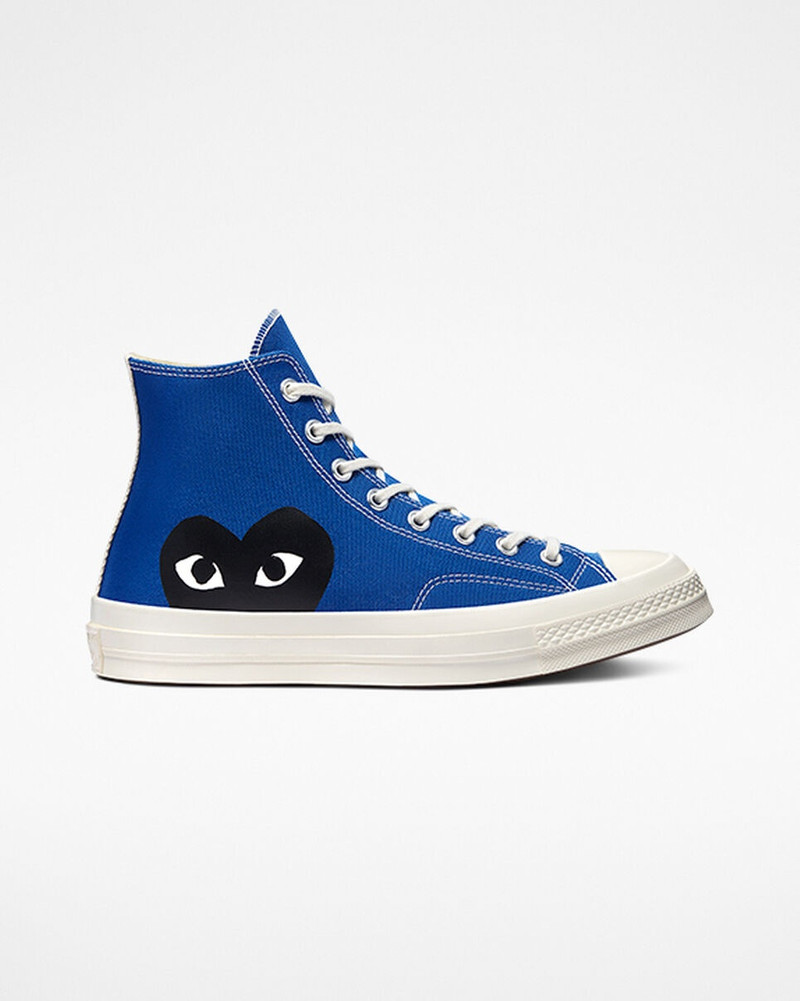CONVERSE X COMME DES GARCONS PLAY 모든 스타 CHUCK '70 HI - BLUE - 1