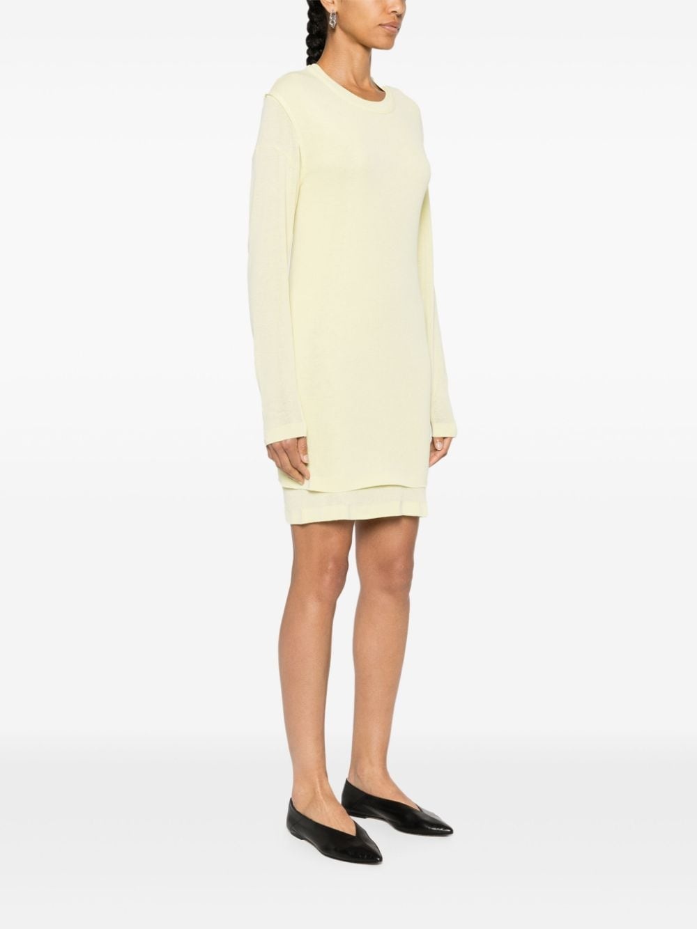 layered knitted mini dress - 3