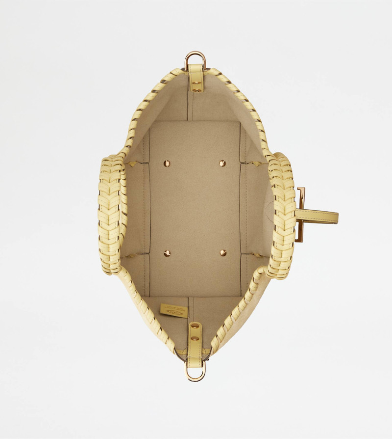 T TIMELESS SHOPPING BAG IN SUEDE MINI - YELLOW 4