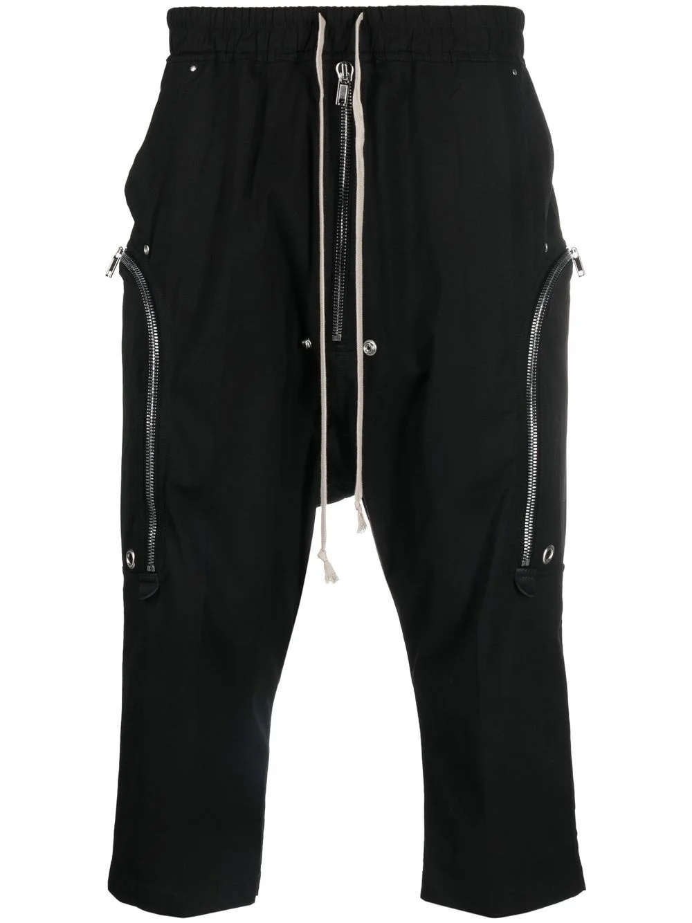cropped drawstring-waist trousers - 1