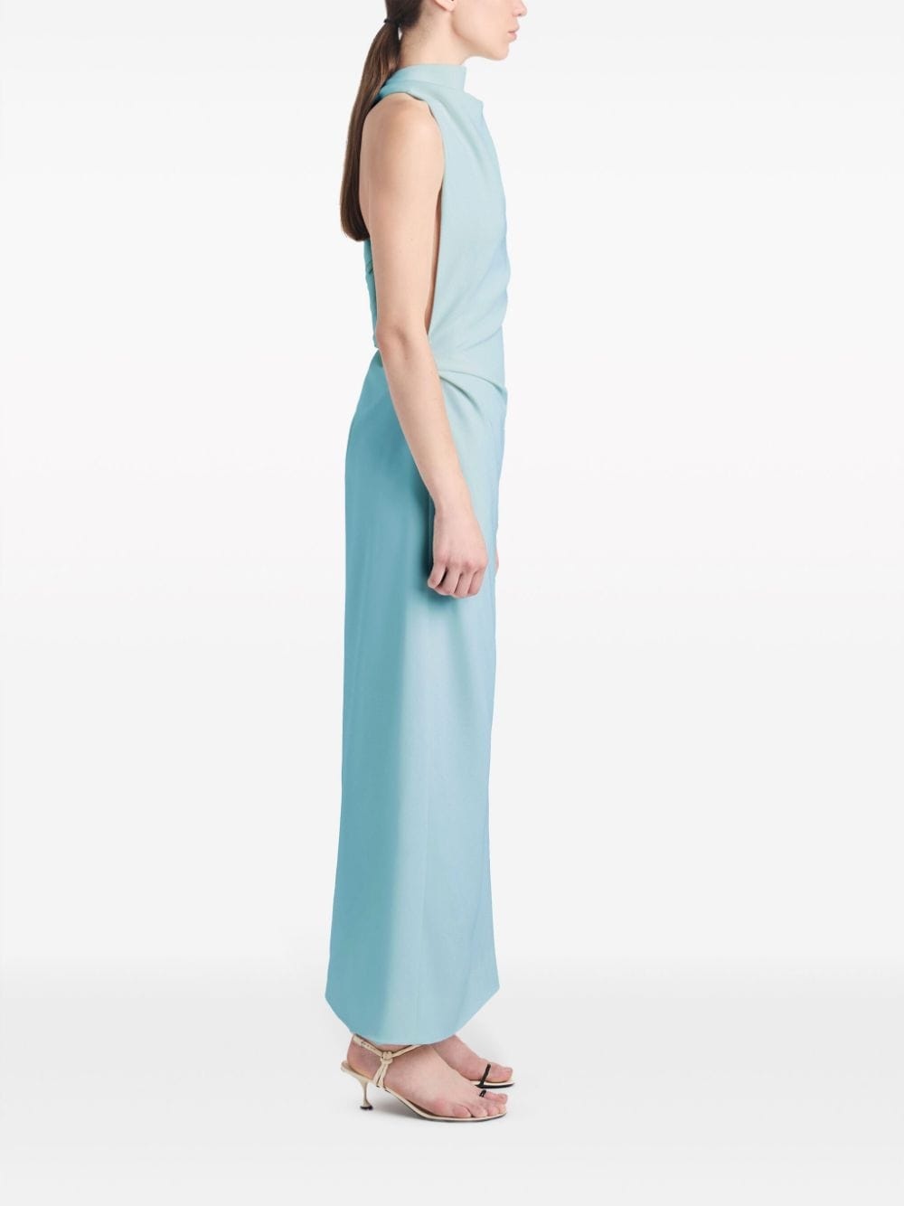 Selena high-neck ruched midi dress - 3