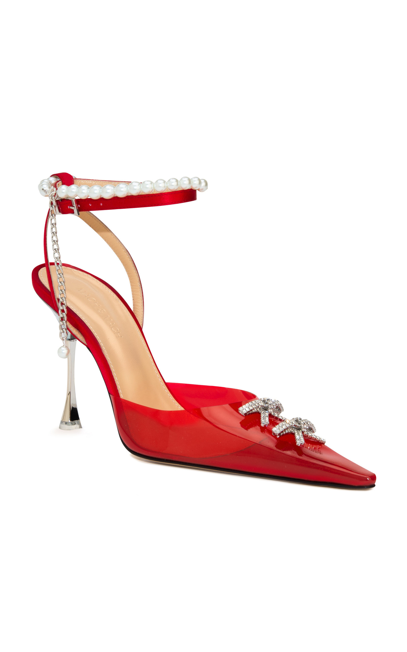 Matilda Mini Bow Embellished PVC Pumps red - 2