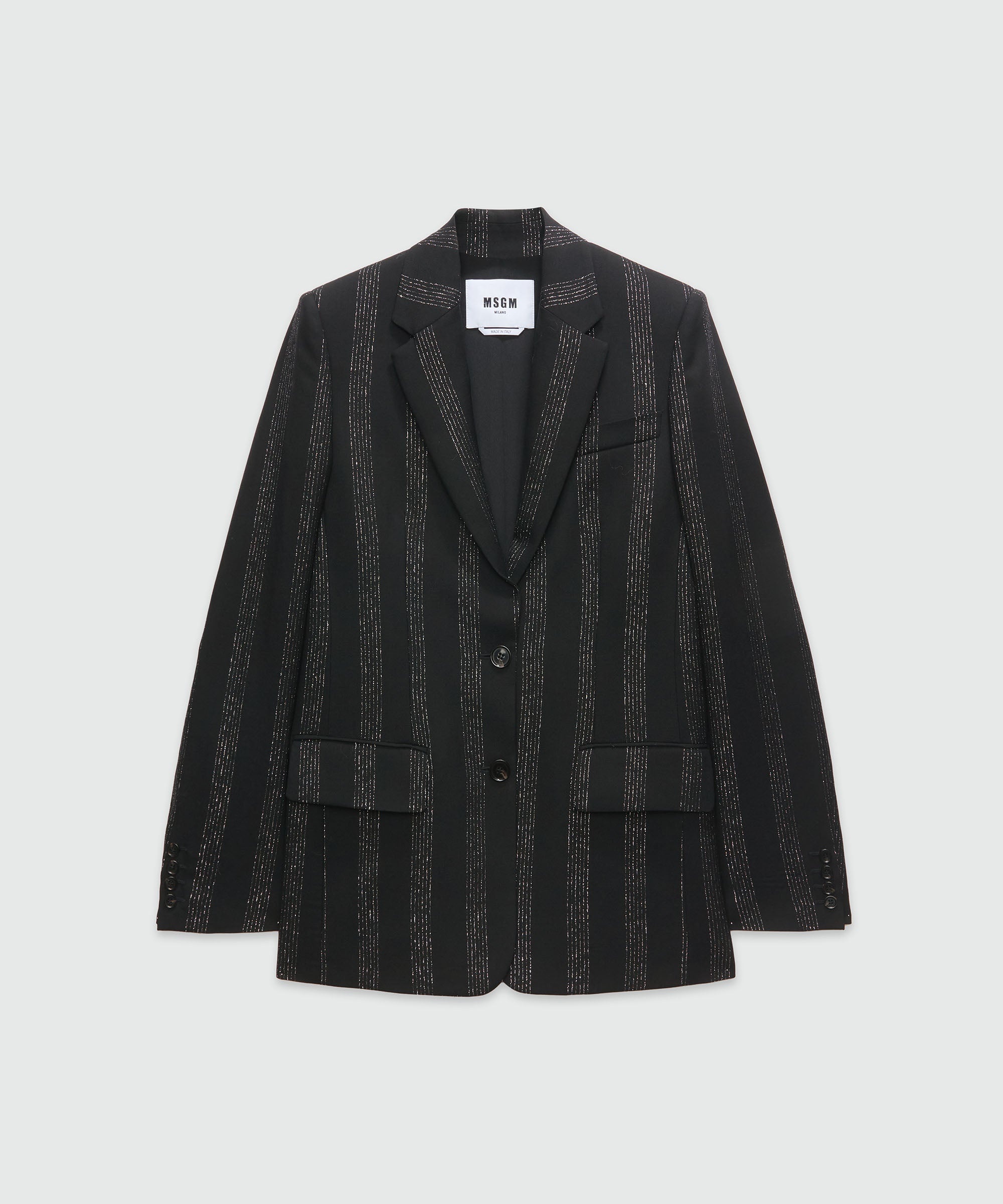 Lurex pinstripe tailored jacket - 1