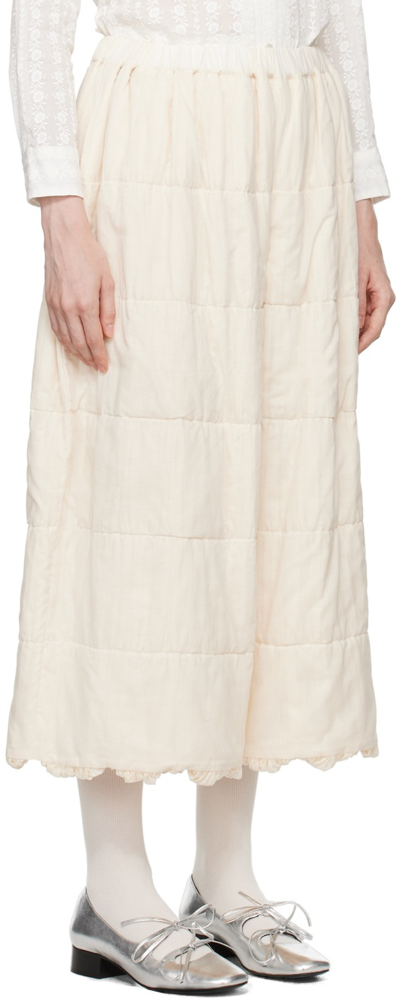 TAO Comme Des Garçons Off-White Wide-Leg Lounge Pants outlook