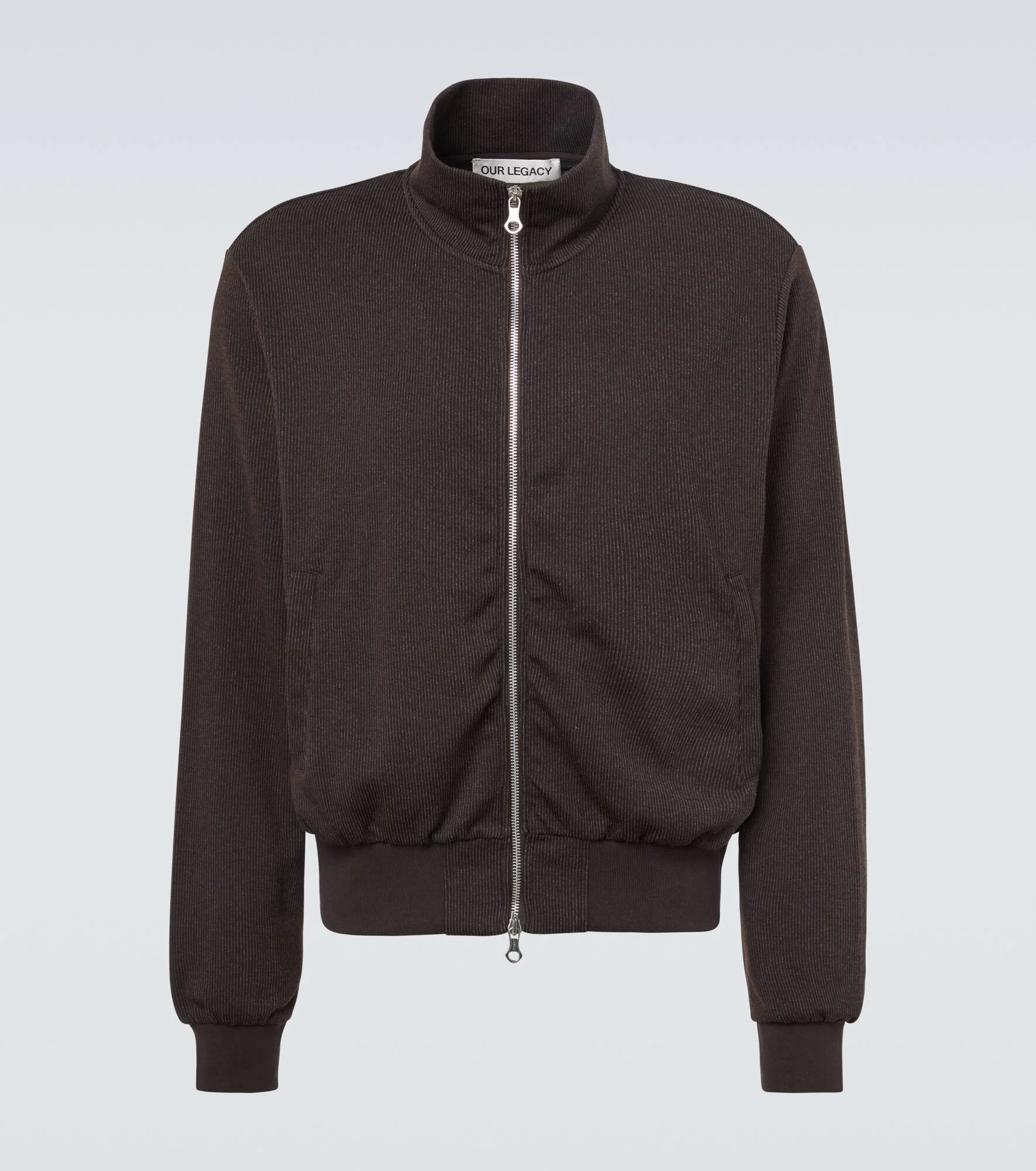 Mob ribbed-knit cotton-blend bomber jacket - 1