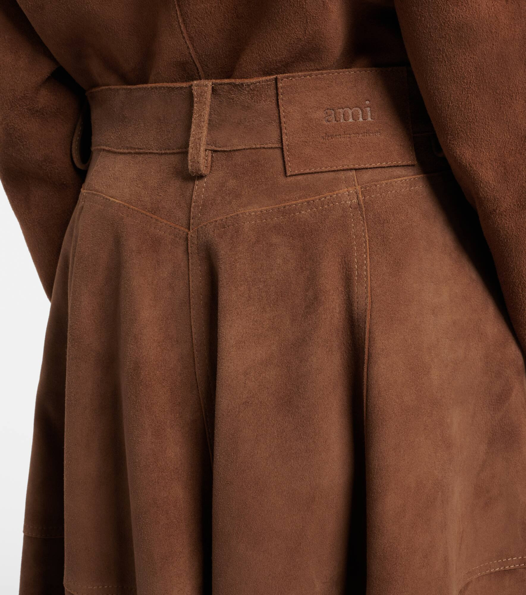 Pleated suede midi skirt - 6