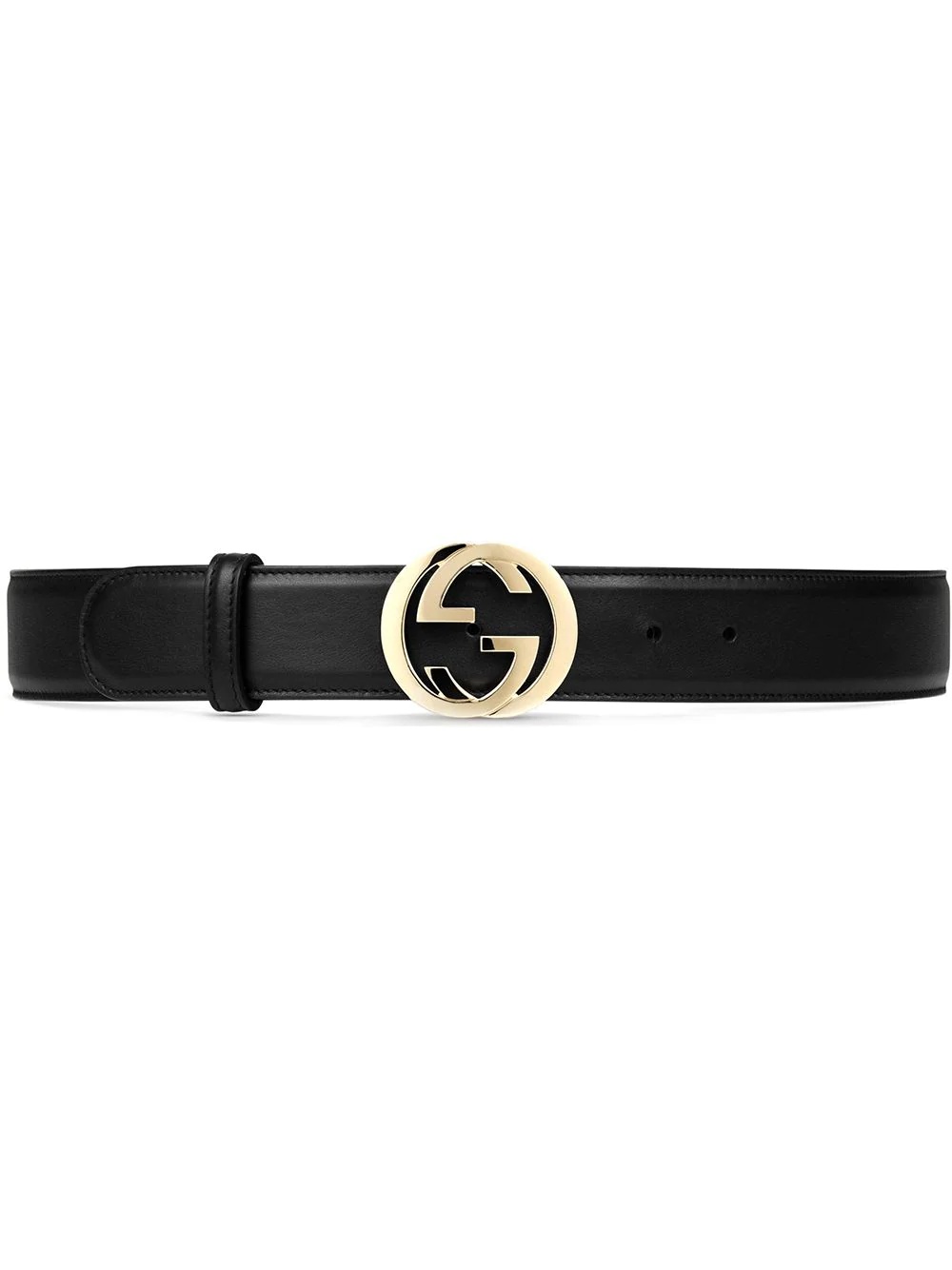 Leather belt with interlocking G buckle - 1