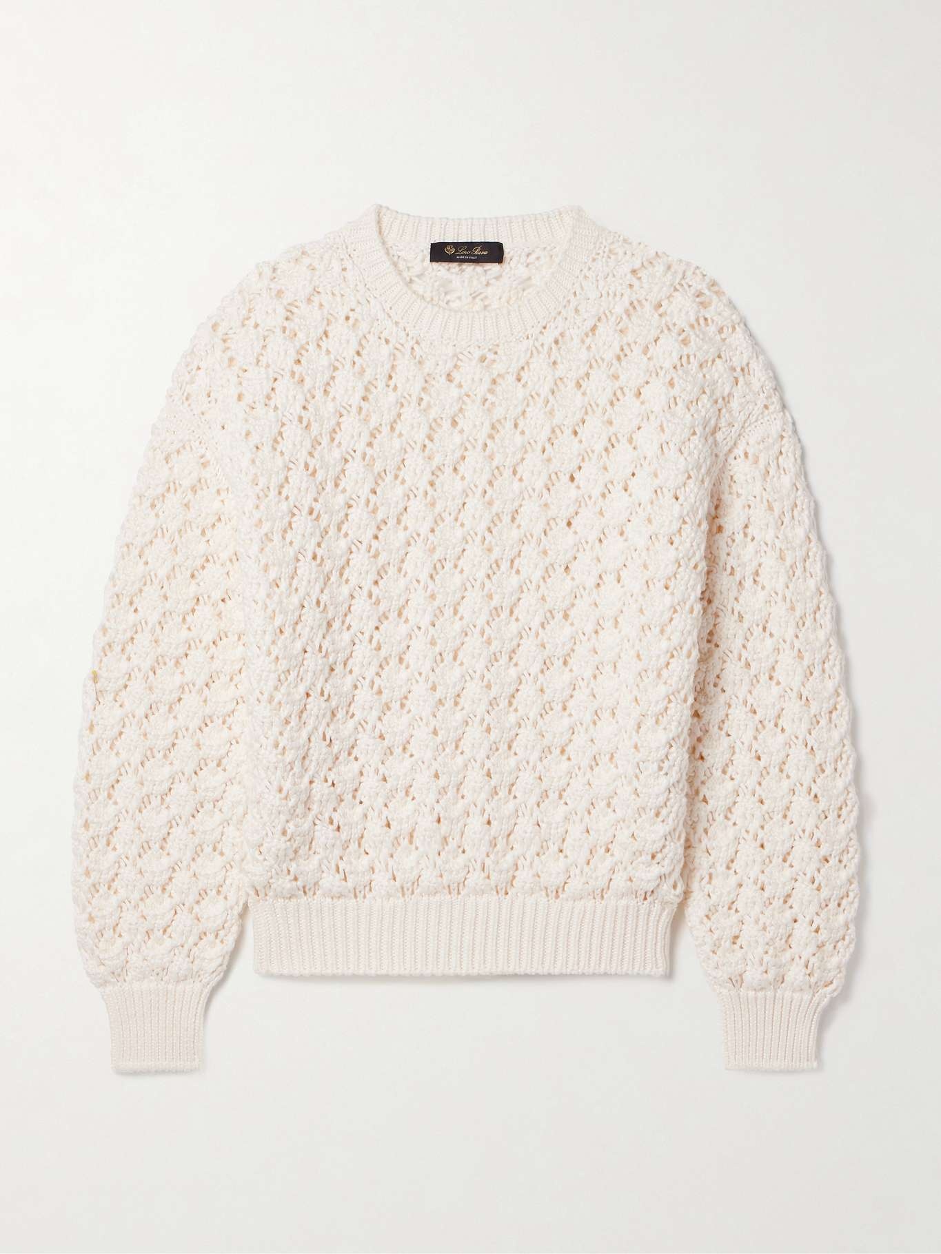 Nikko open-knit cotton and silk-blend sweater - 1