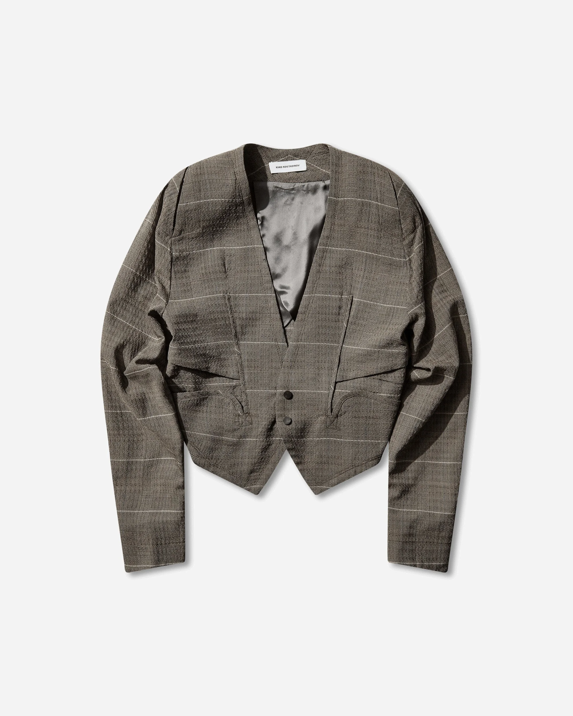 Men's Andras Tailored Jacket Taupe Check - 1