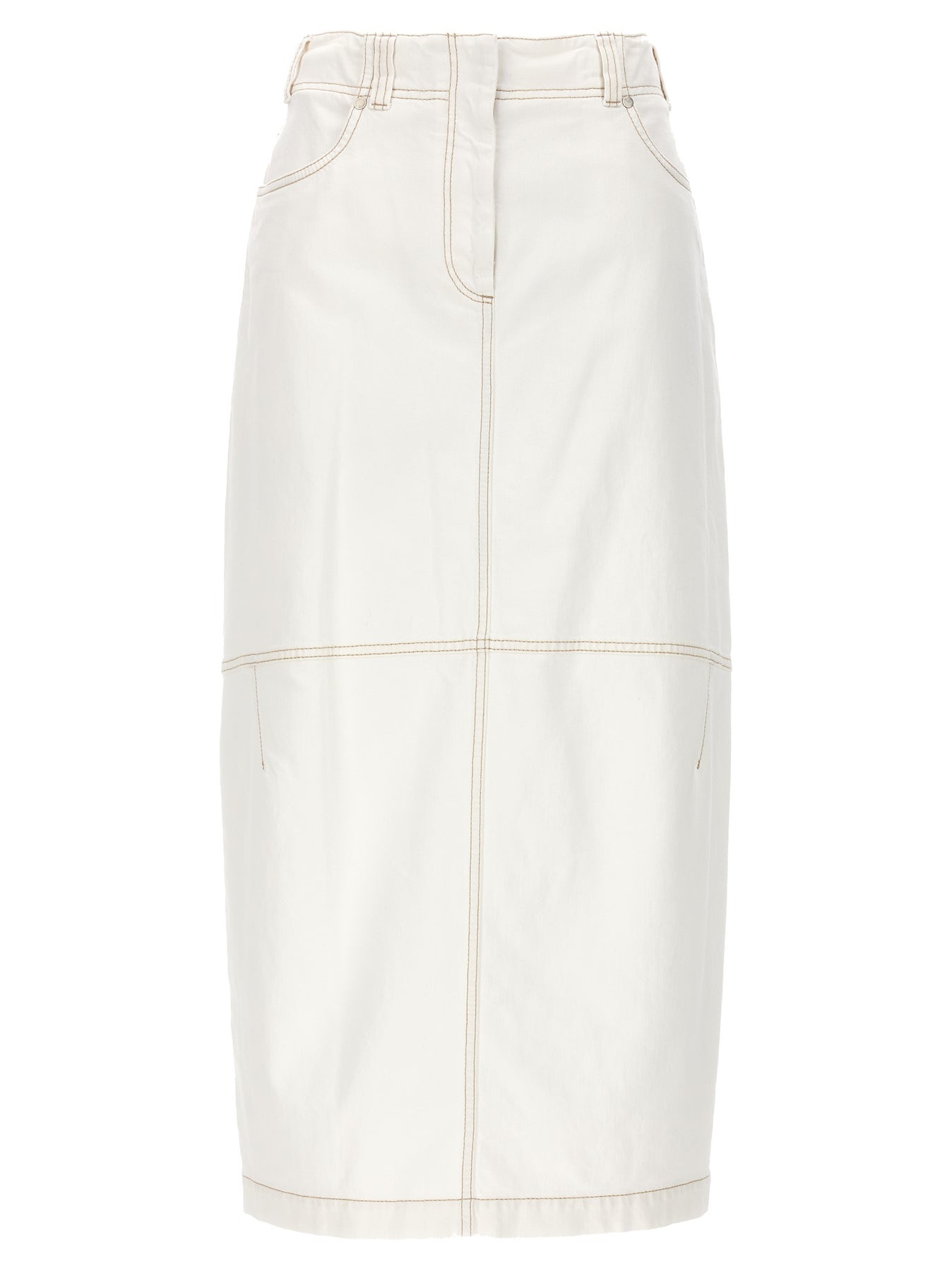 Denim Long Skirt Skirts White - 1