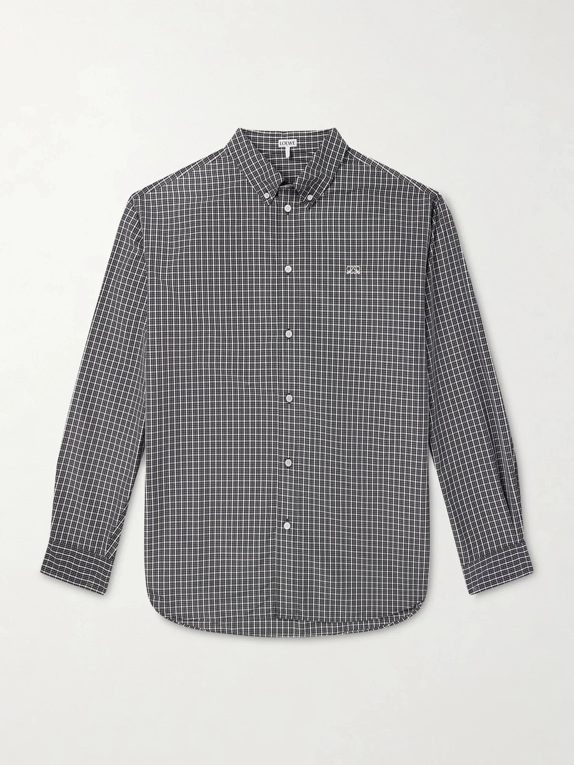 Loewe Logo-Embroidered Checked Shirt - 1