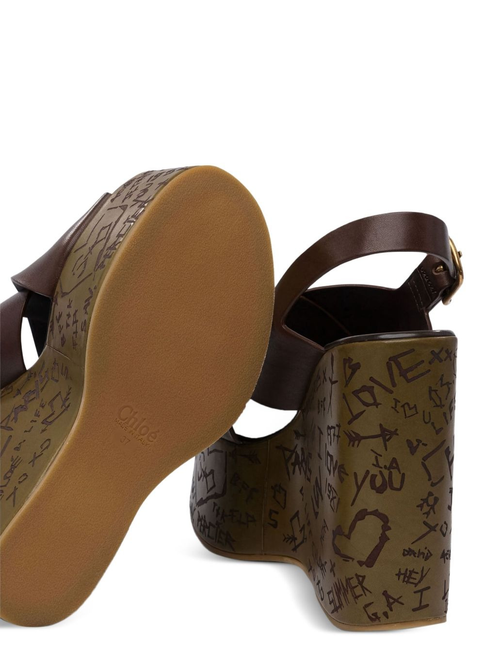 crossover wedge sandals - 5