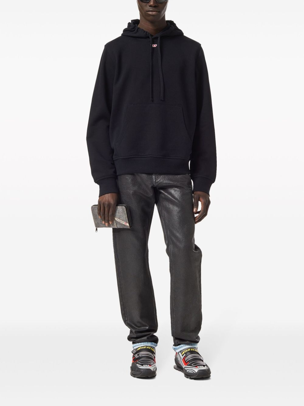logo-embroidered cotton hoodie - 2