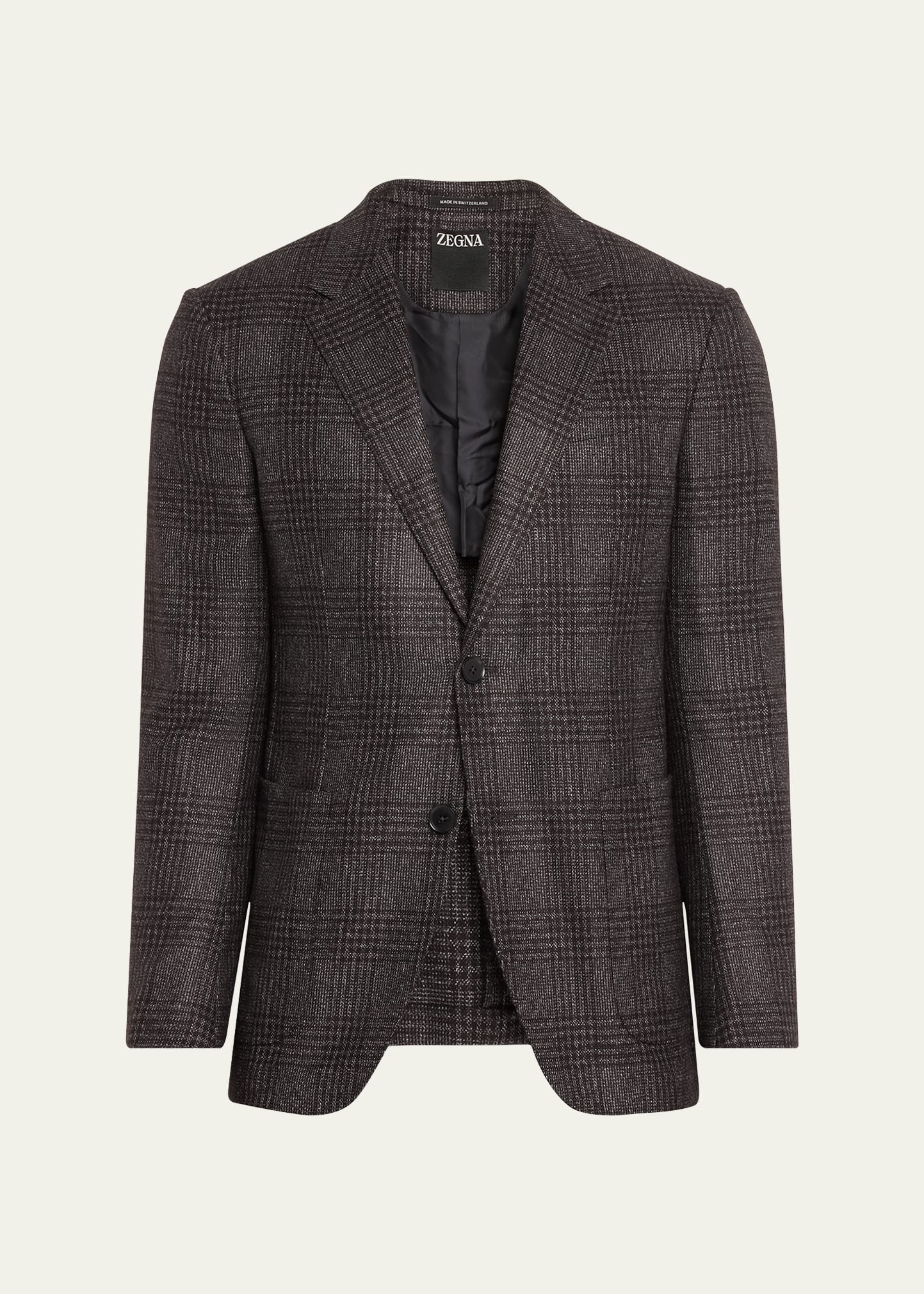 Men's Silk-Cashmere Plaid Sport Coat - 1