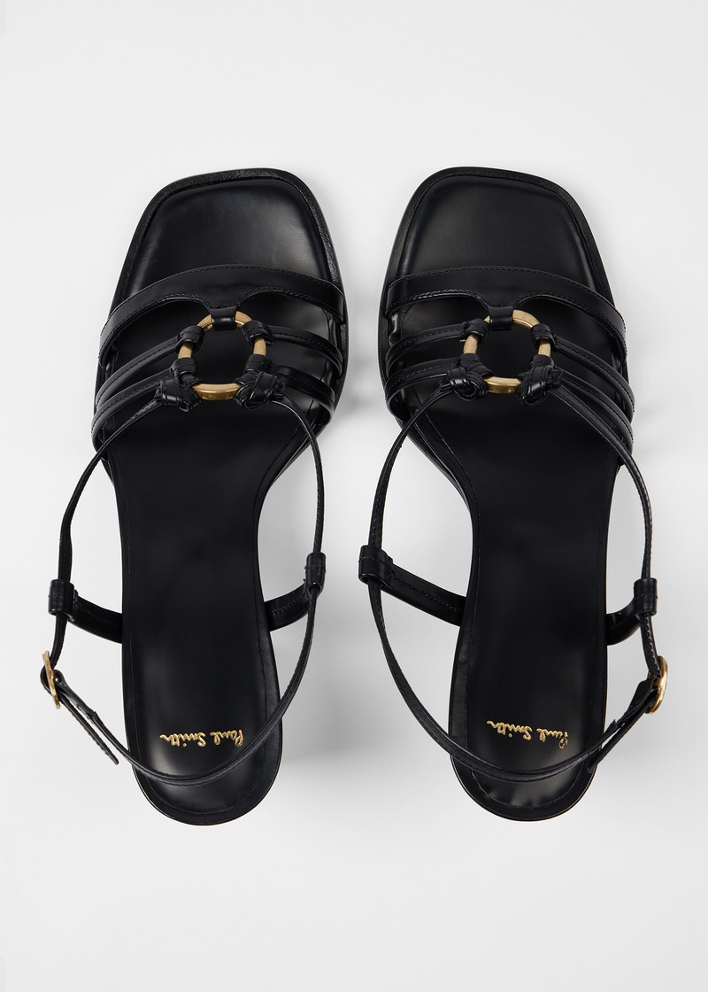 Women's Black 'Amira' Strappy Heeled Sandals 5