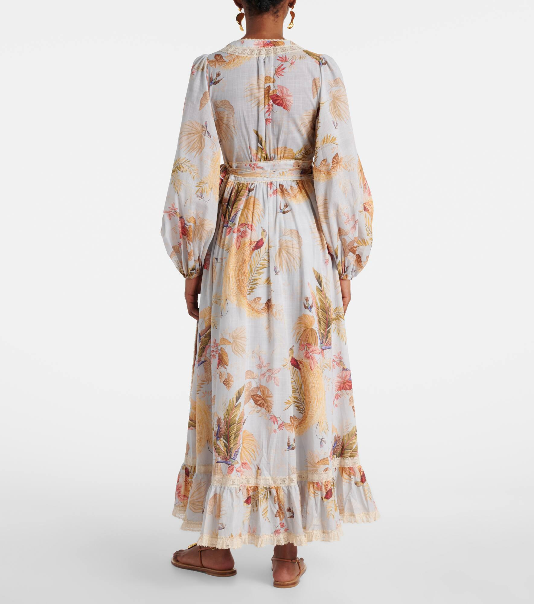 Ascension floral ruffled cotton midi dress - 3