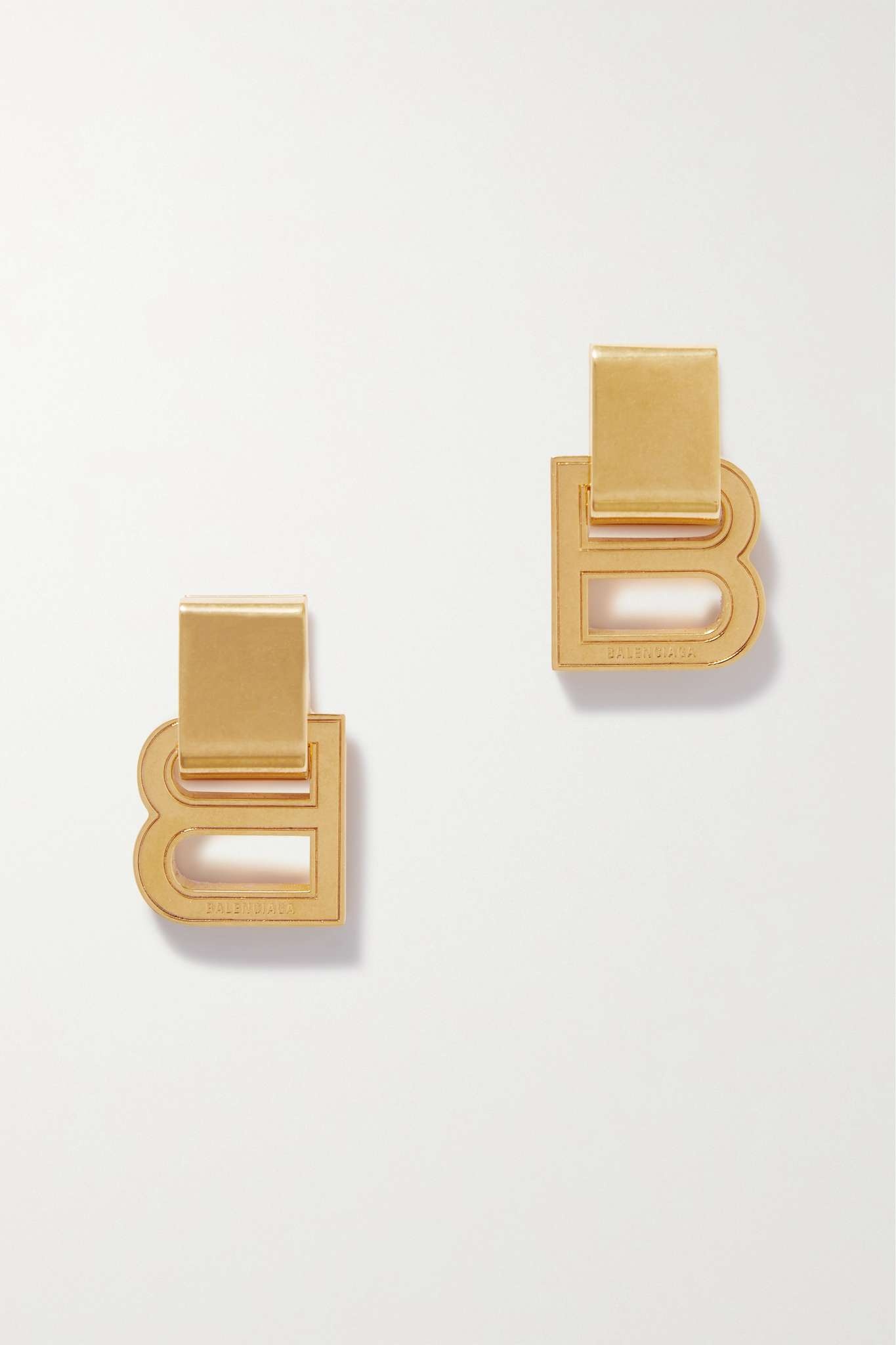 BALENCIAGA Hourglass gold-tone earrings | netaporter