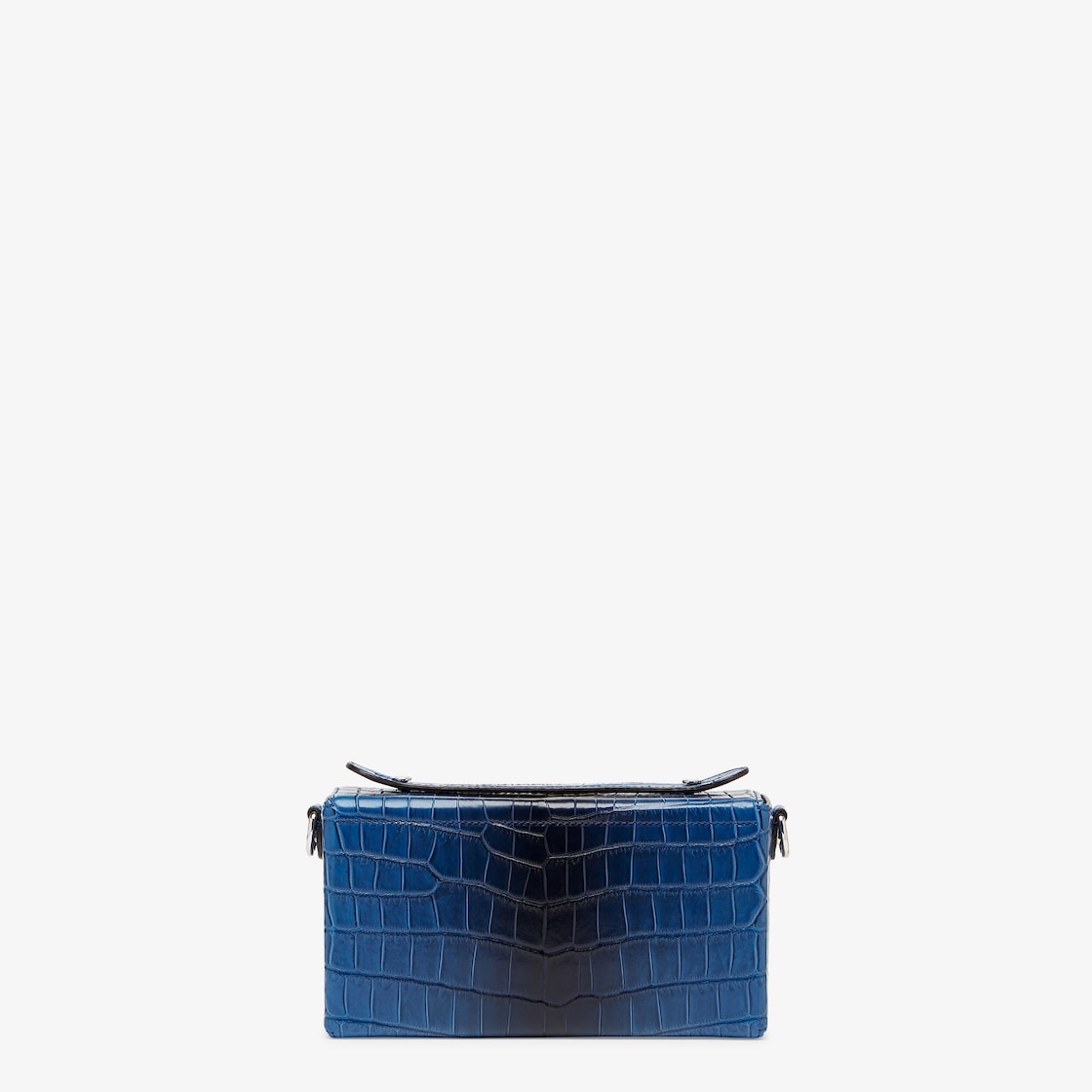 Soft Trunk Baguette bag made of exquisite matte crocodile leather in graduated blue tones. Flap with - 3