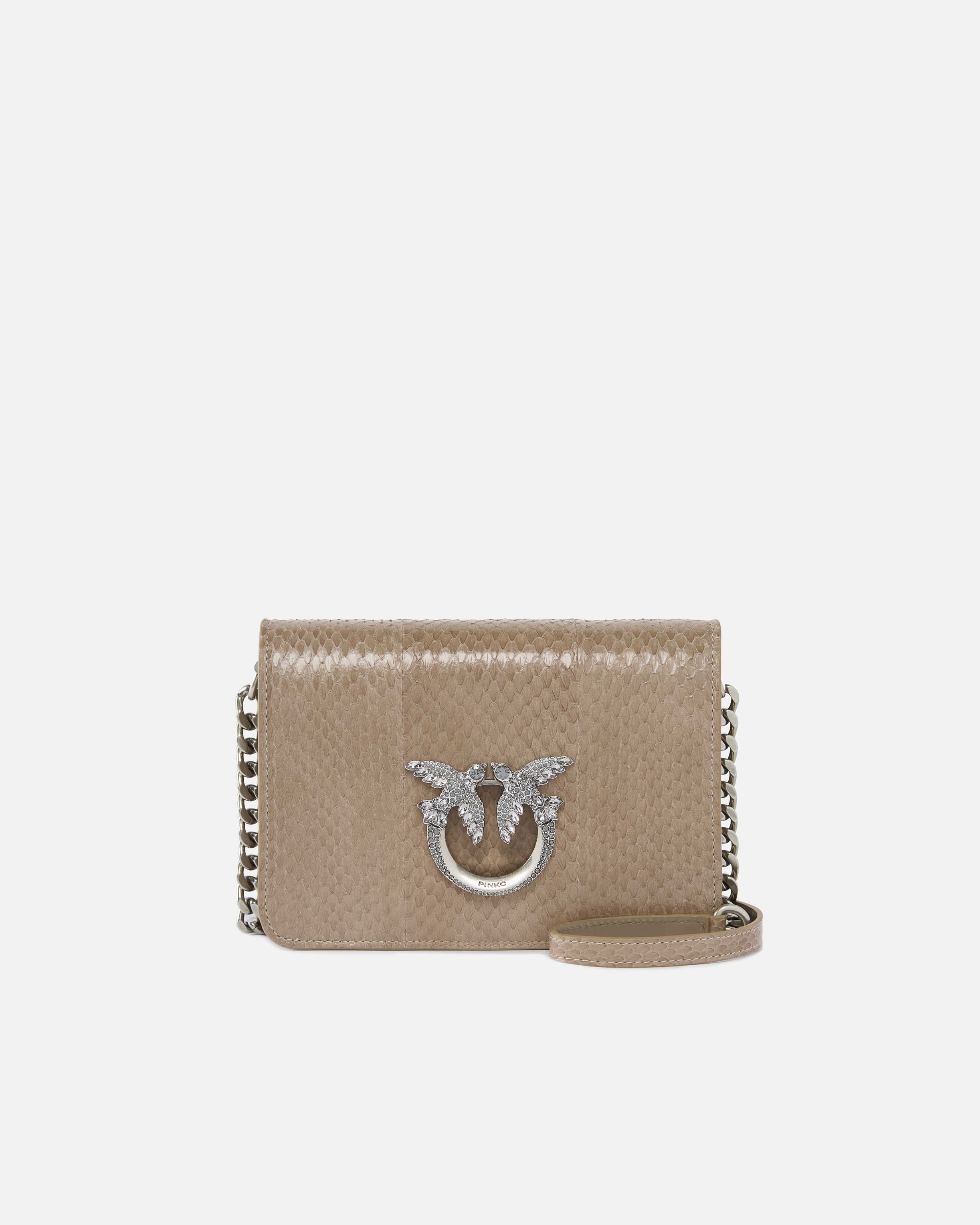 MINI LOVE BAG CROSSBODY BAG IN GLOSSY REPTILE PINKO GALLERIA. - 1