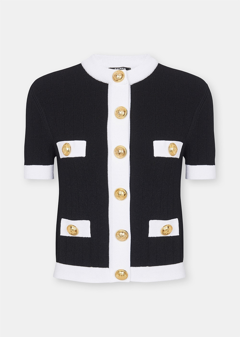 Black & White Short Sleeve Cardigan - 1