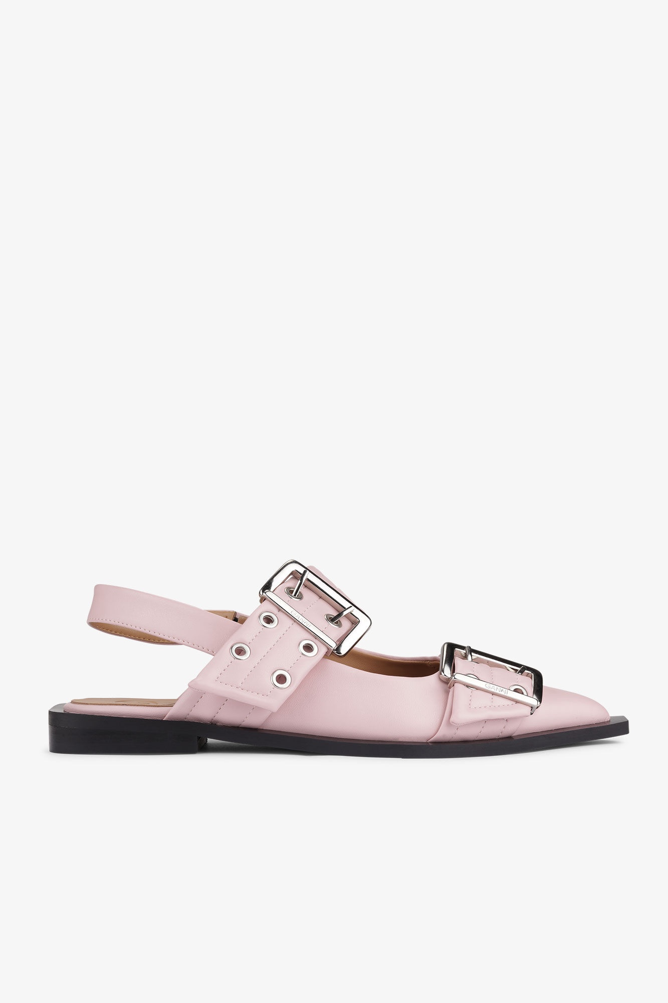 LIGHT PINK FEMININE BUCKLE BALLERINAS - 1