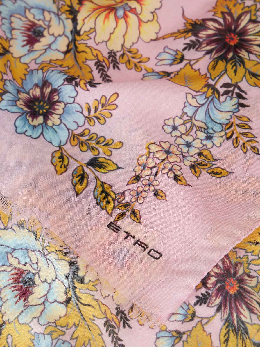 SCARF WITH PLACED BOUQUET PRINT - 2
