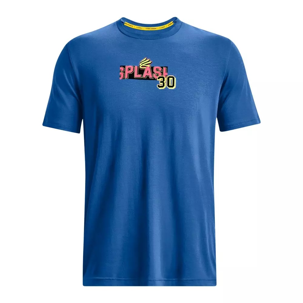 Men's Curry Splash Party Short-Sleeve T-Shirt-Blue/White - 5