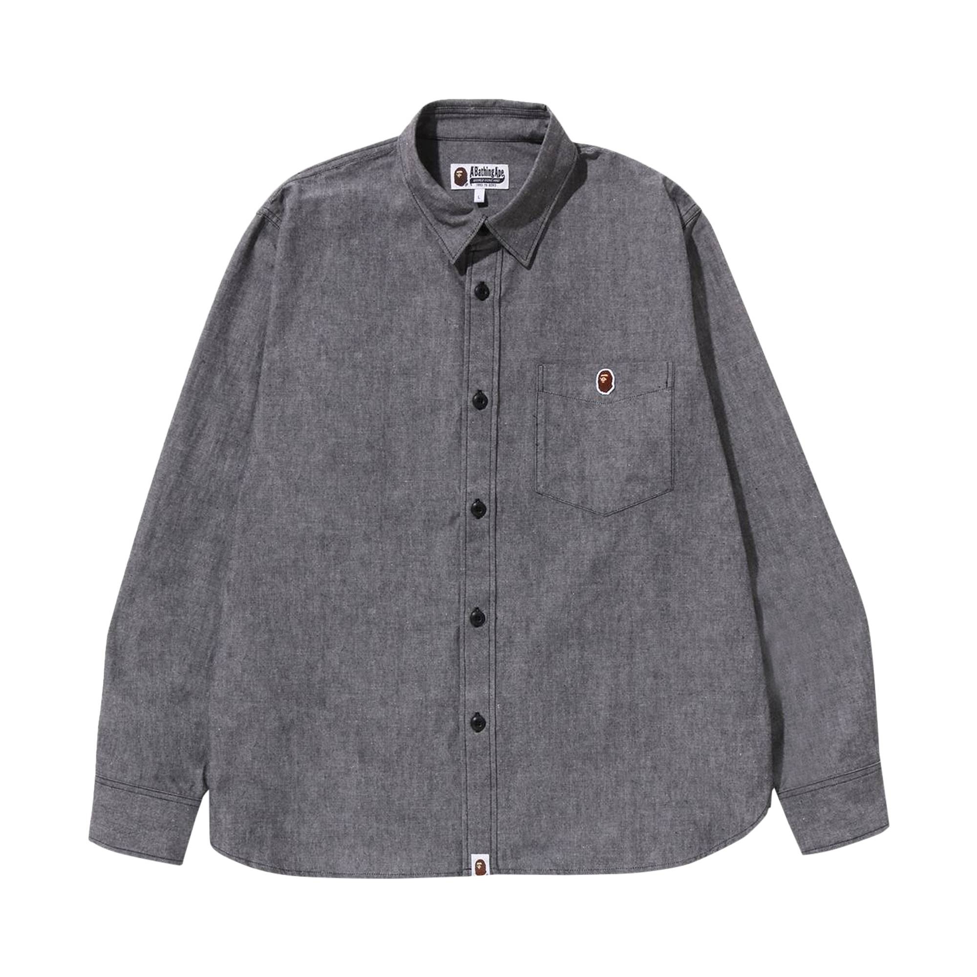 BAPE One Point Relaxed Fit Chambray Shirt 'Black' - 1