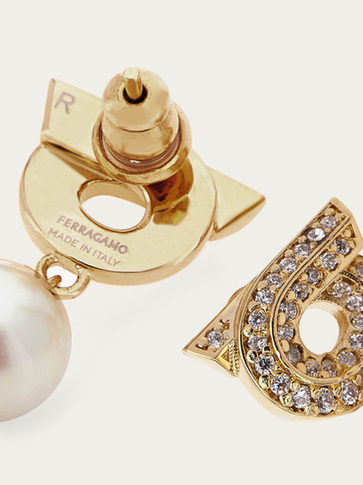 FERRAGAMO Gancini earrings with pearls and crystals outlook